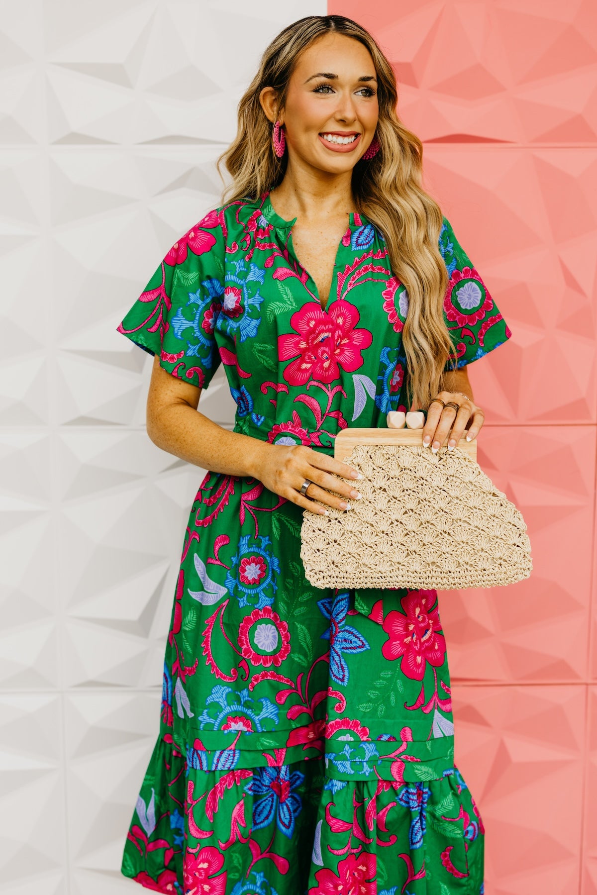 The Marcos Floral Pleated Midi Dress