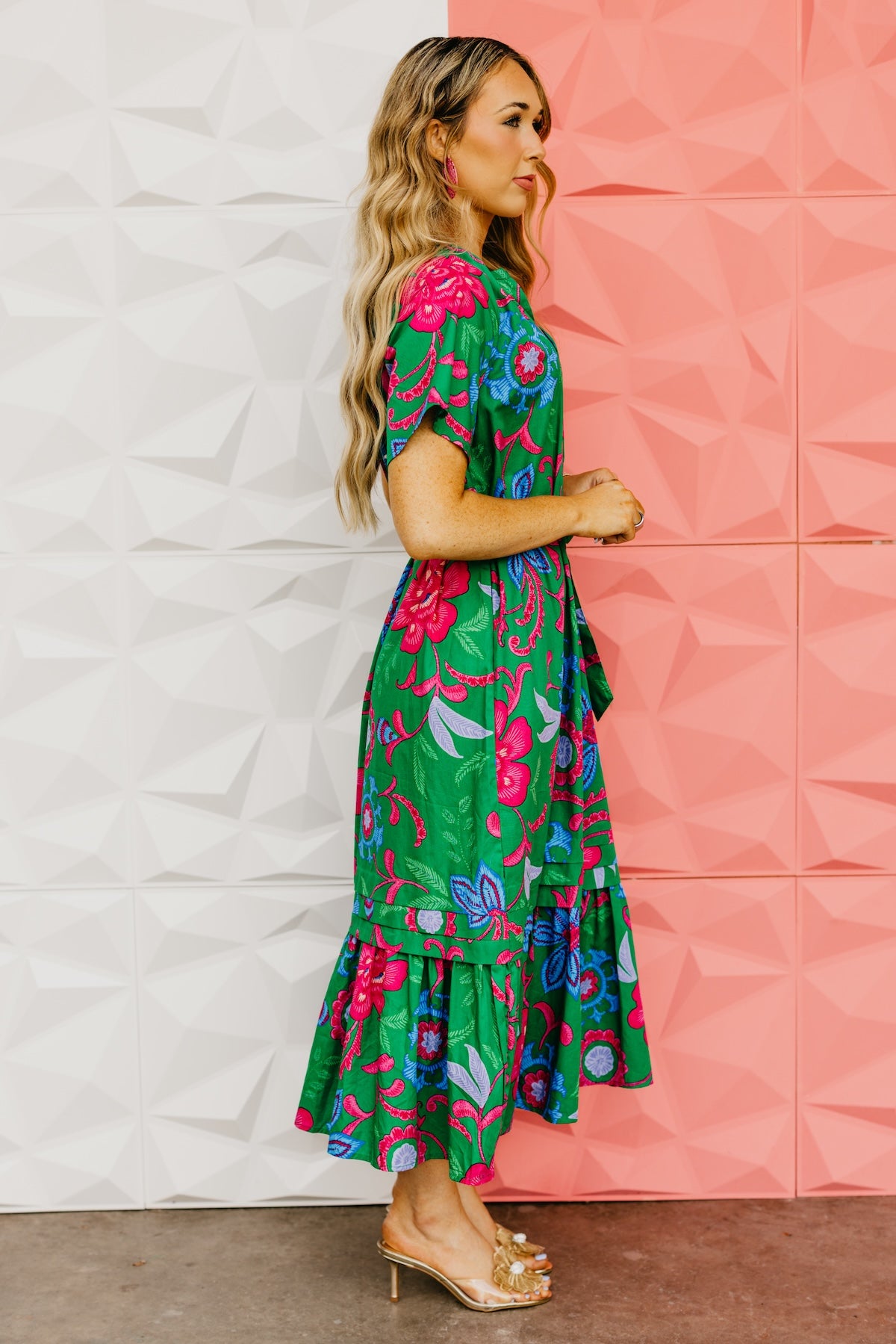 The Marcos Floral Pleated Midi Dress