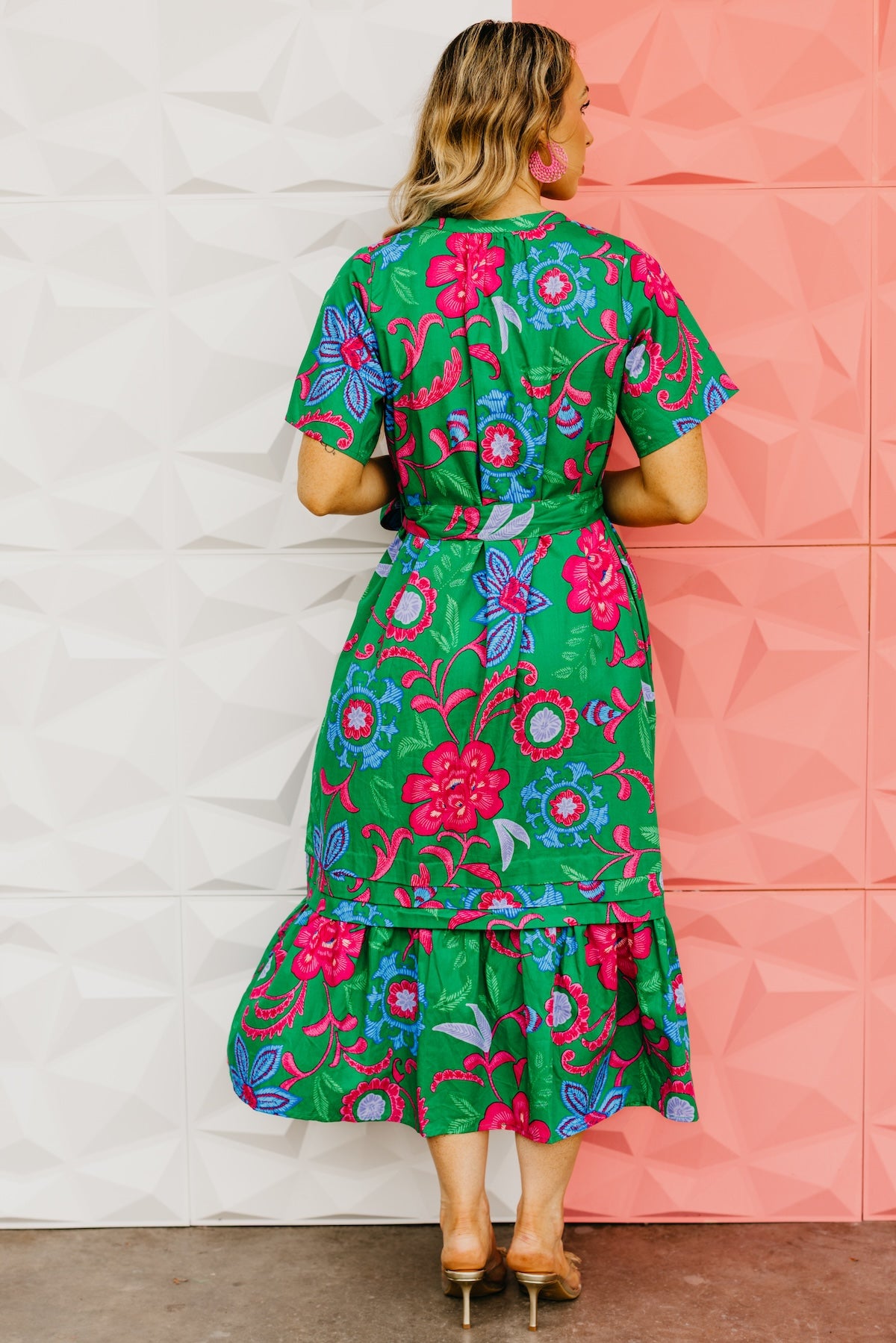 The Marcos Floral Pleated Midi Dress