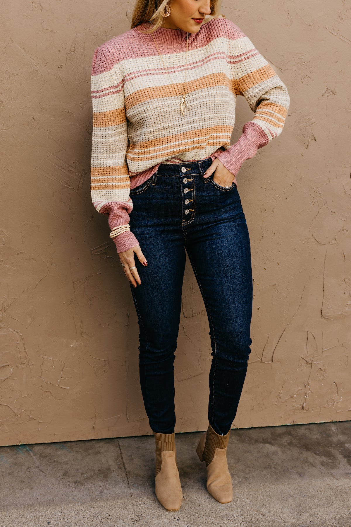 Kan Can 11 inch Button Front Dark Skinny Denim - KC7273D
