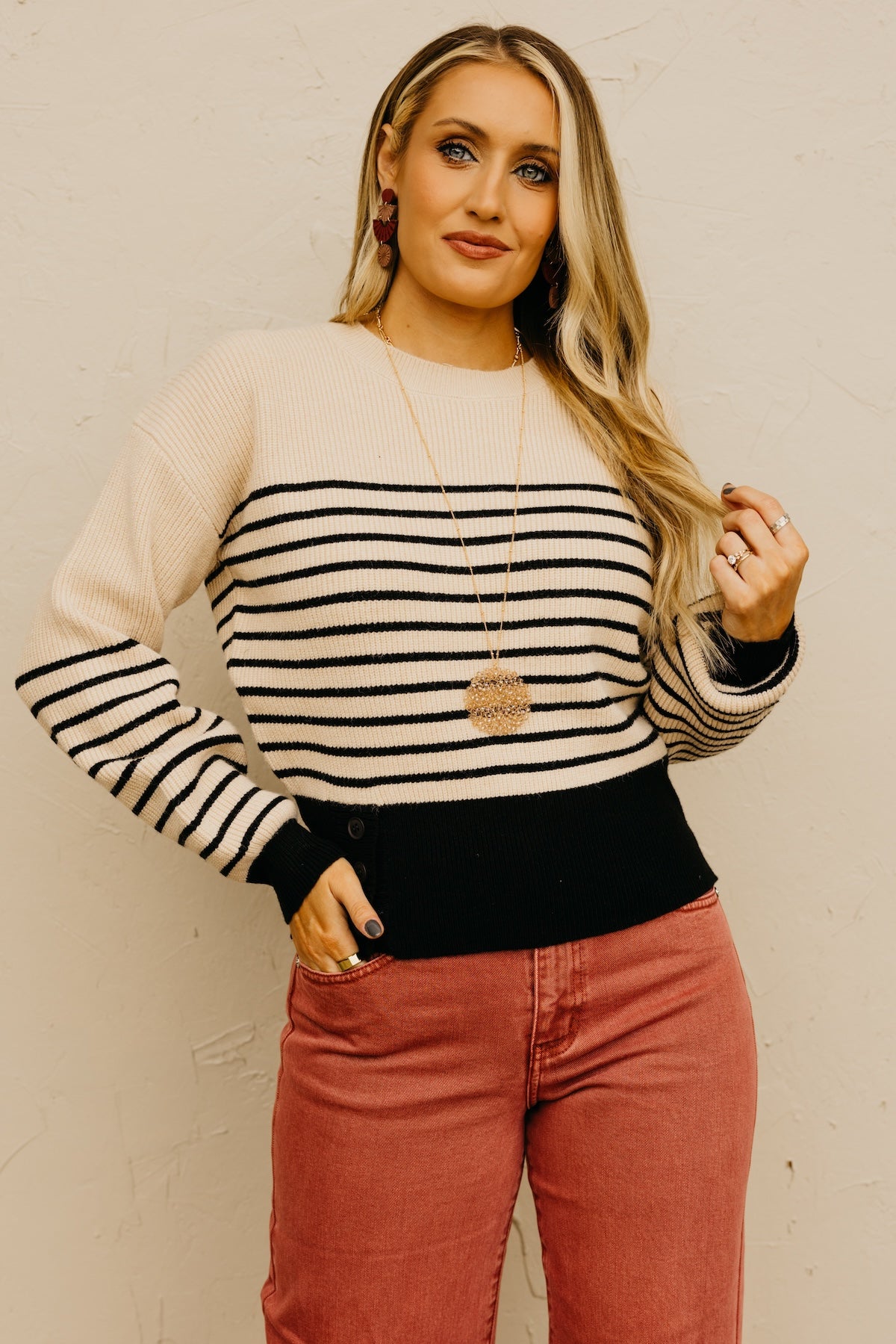 The Aaron Side Button Sweater