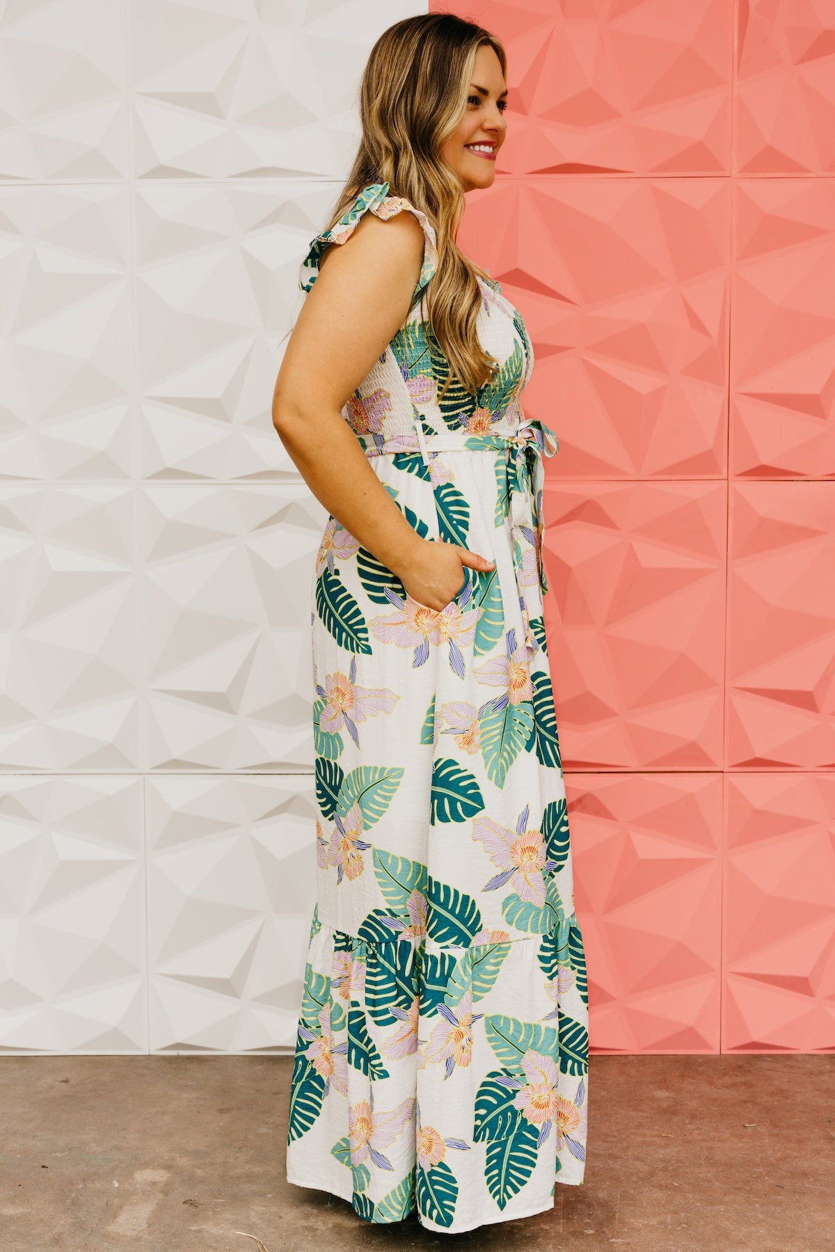 The Alessandra Smocked Bodice Maxi Dress