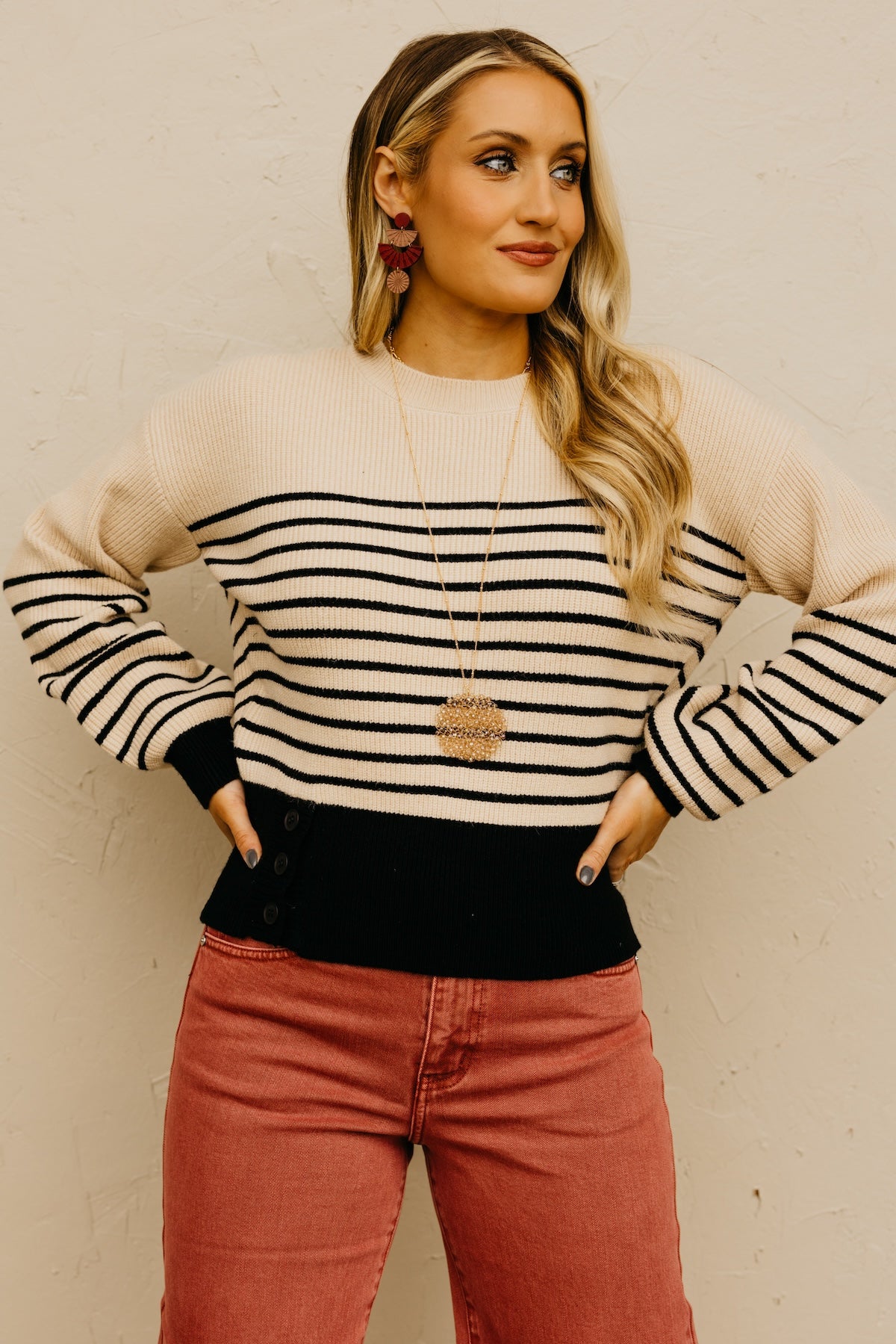 The Aaron Side Button Sweater