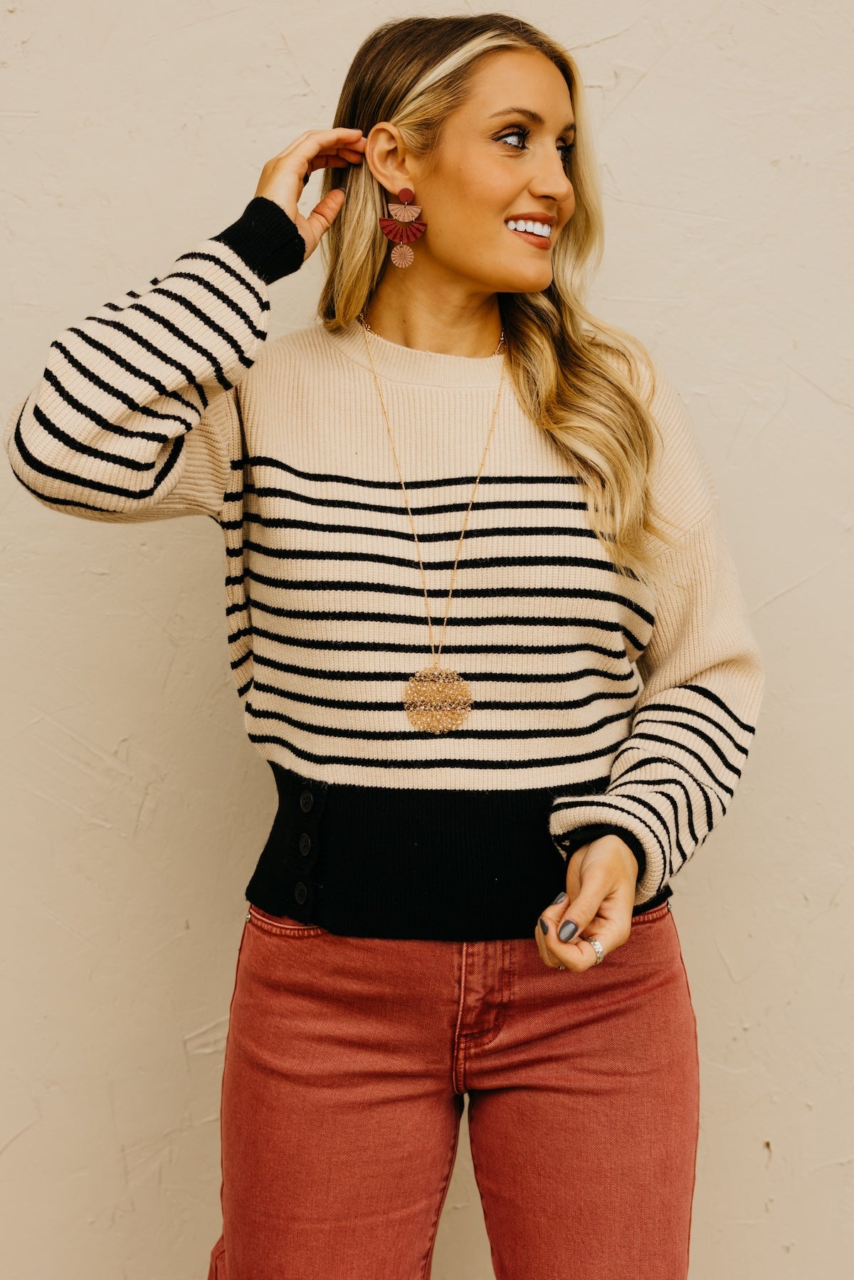 The Aaron Side Button Sweater