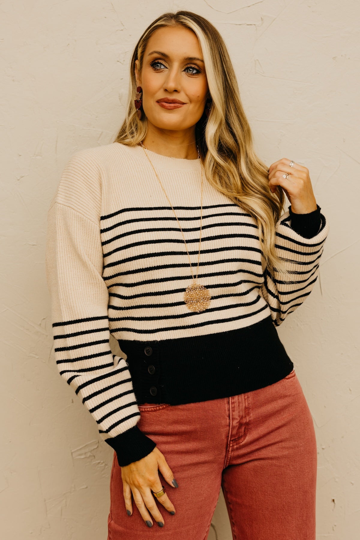 The Aaron Side Button Sweater