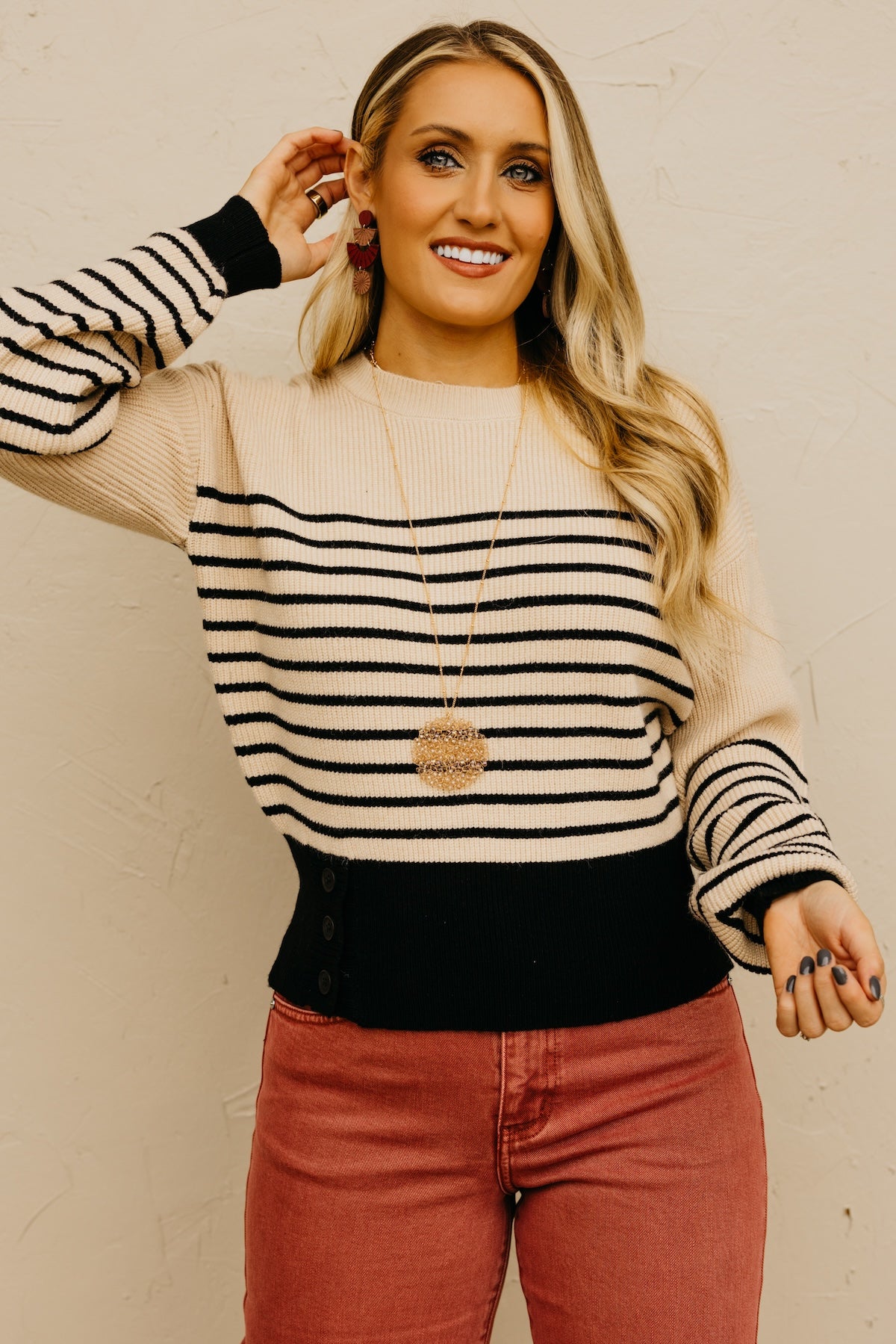 The Aaron Side Button Sweater