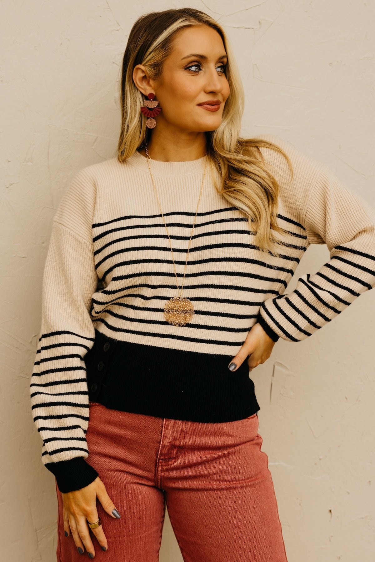The Aaron Side Button Sweater