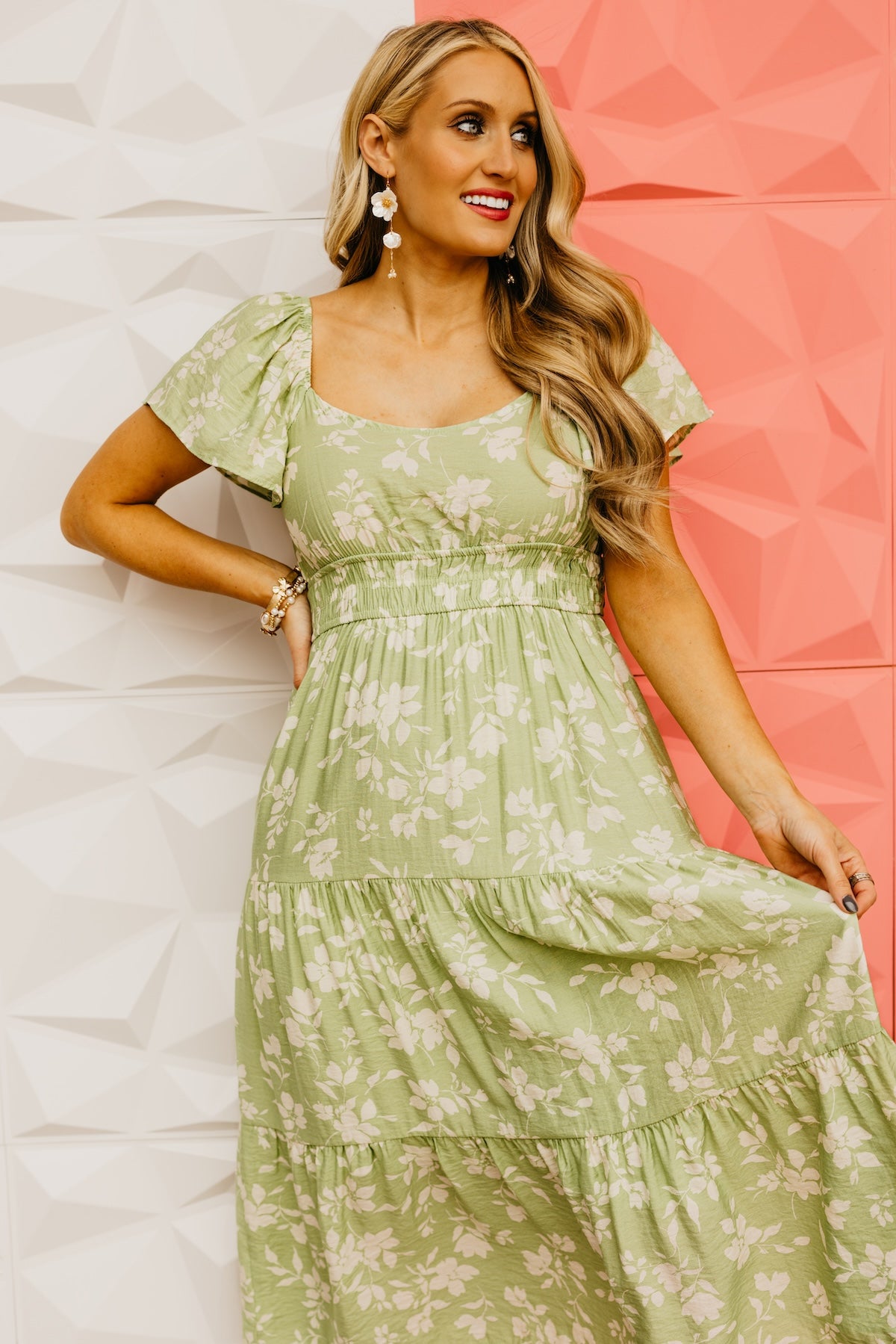The Amira Scoop Neck Midi Dress
