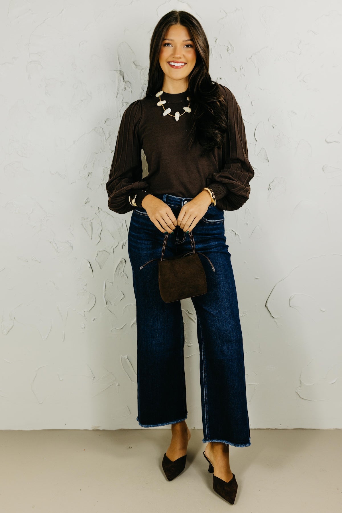 The Aleesia Pleated Puff Sleeve Sweater