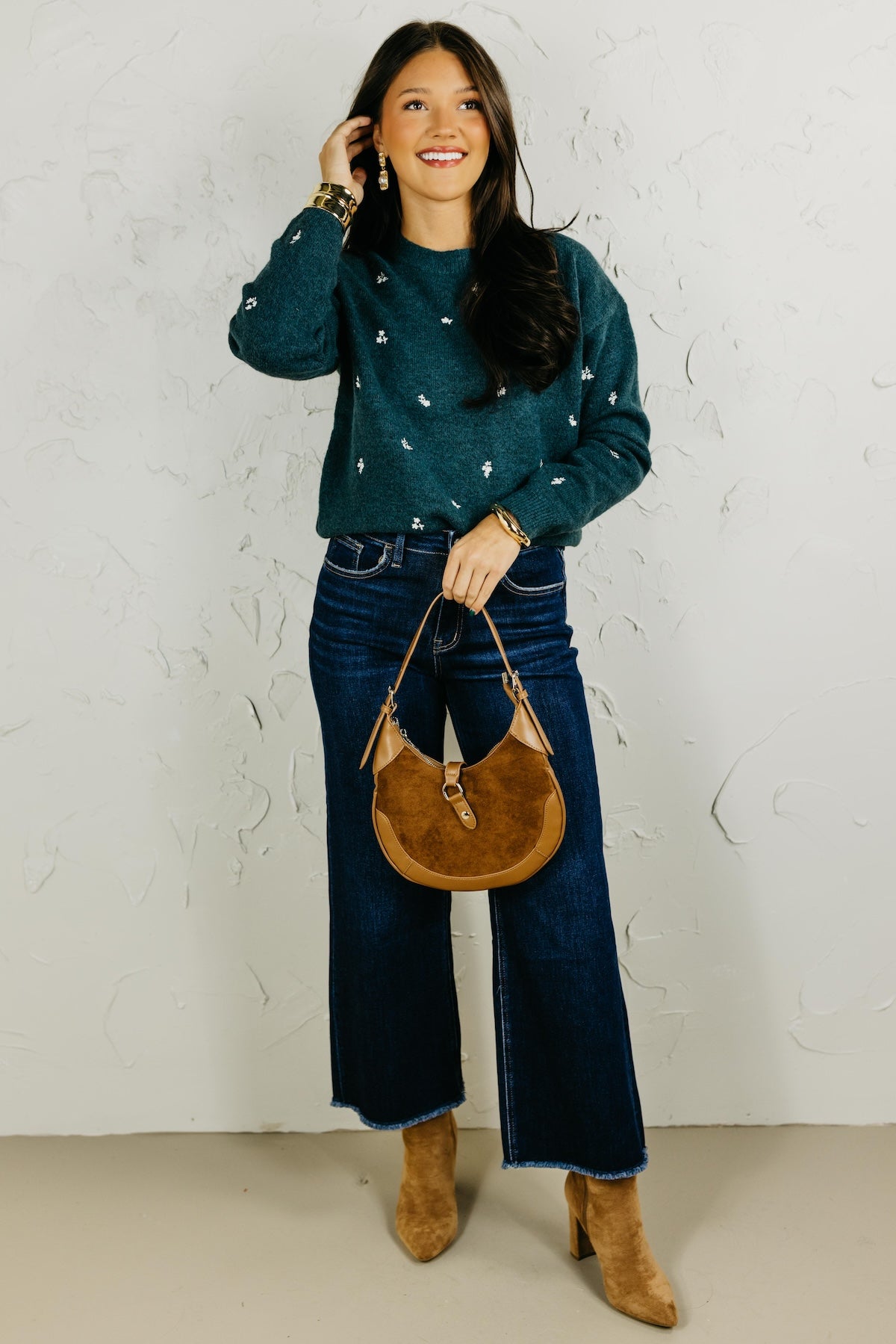 The Grace Ditsy Floral Embroidered Sweater