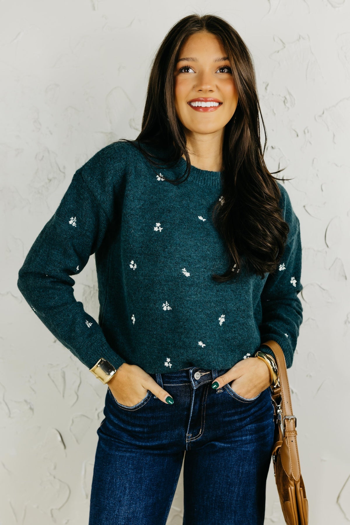 The Grace Ditsy Floral Embroidered Sweater