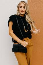 The Trina Ruffle Sleeve Textured Sweater Top
