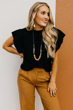 The Trina Ruffle Sleeve Textured Sweater Top