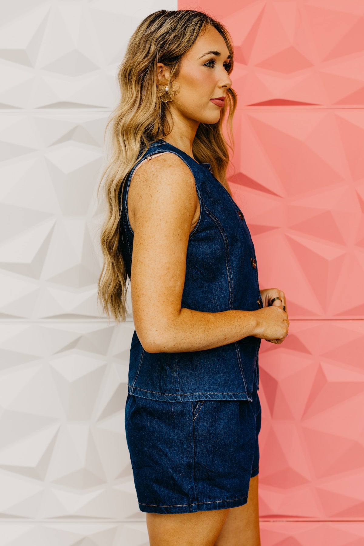 The Carly Denim Vest & Shorts Set