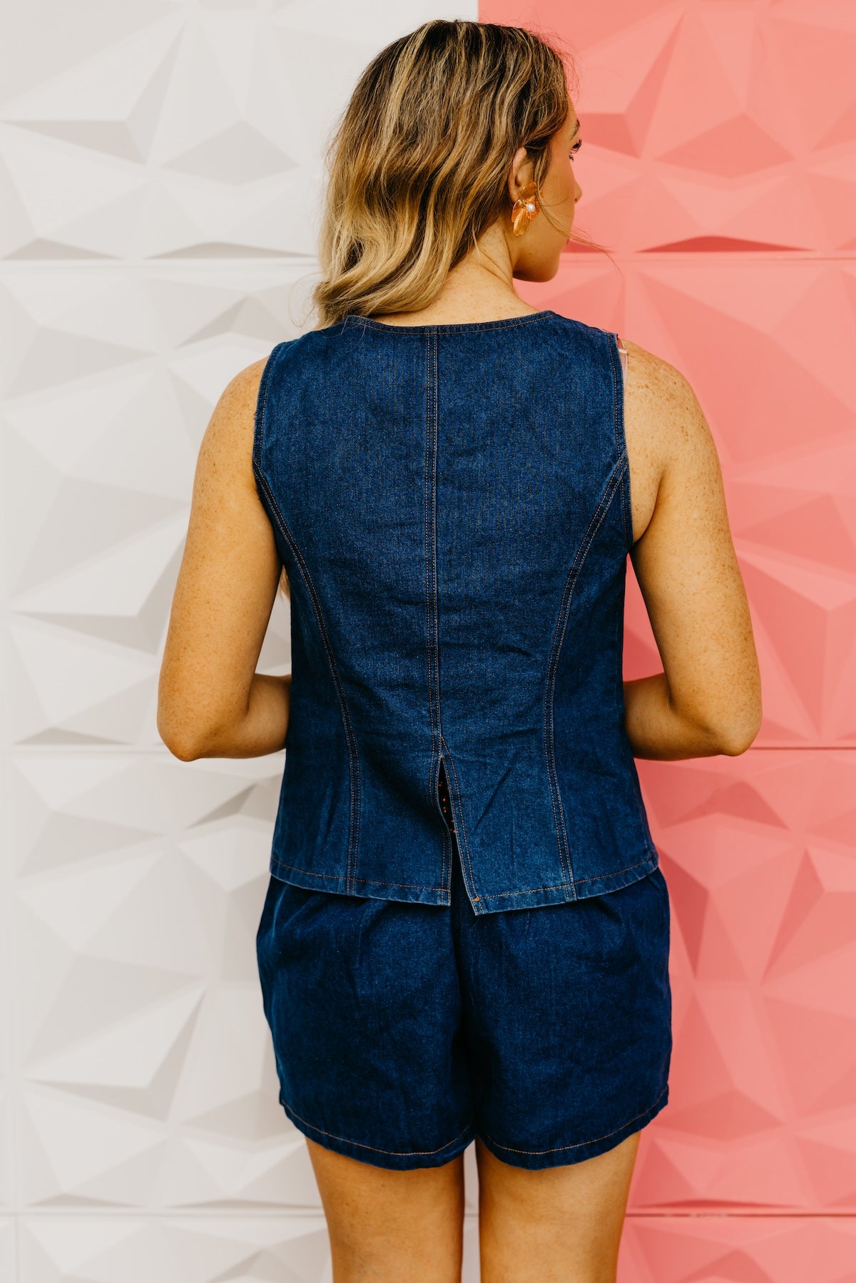 The Carly Denim Vest & Shorts Set