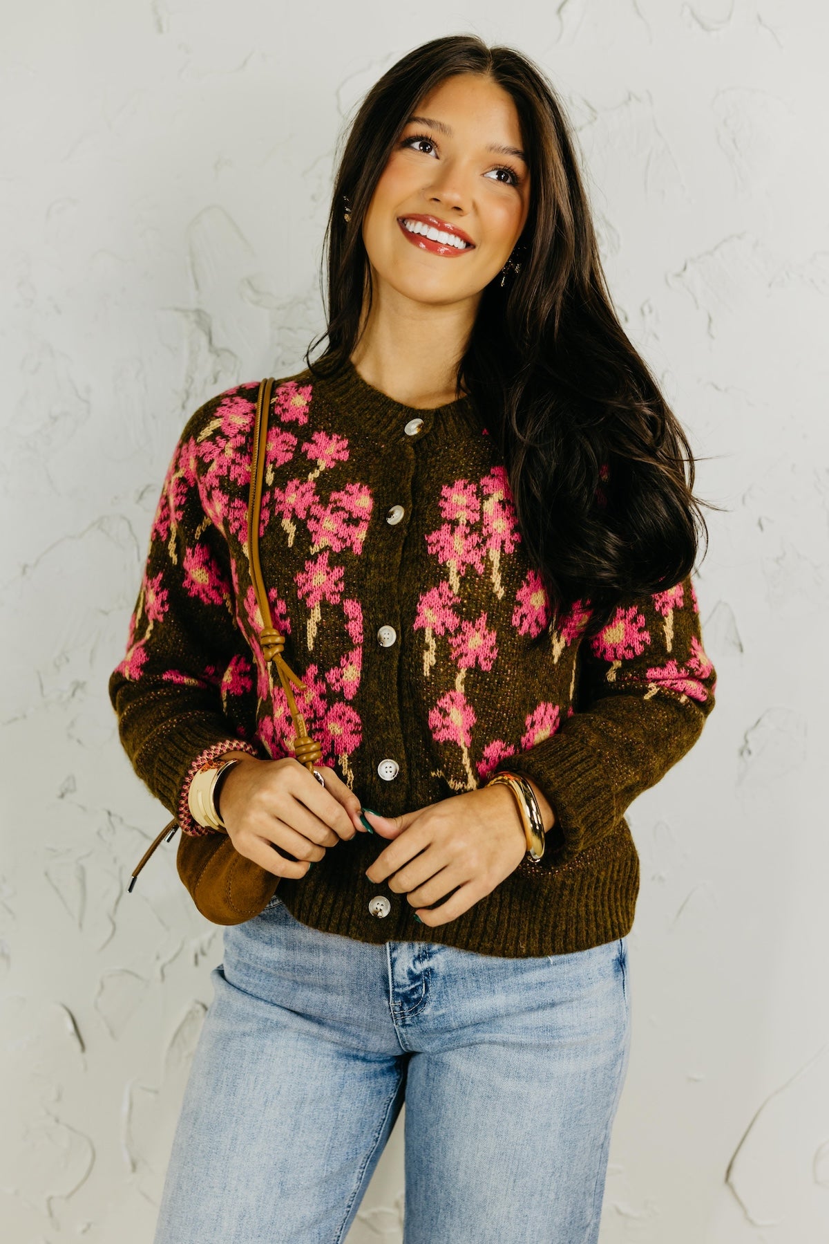 The Kellie Floral Button Up Sweater