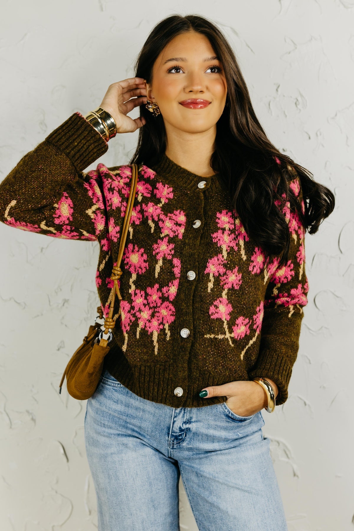 The Kellie Floral Button Up Sweater