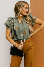 The Leanna Animal Print Flutter Blouse