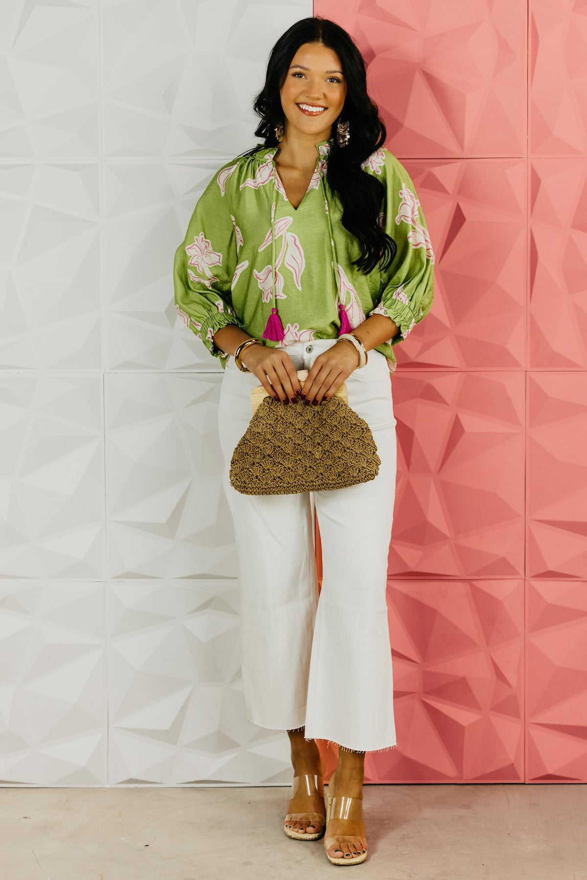 The Lydia Floral Woven Tassel Top | MOD Boutique