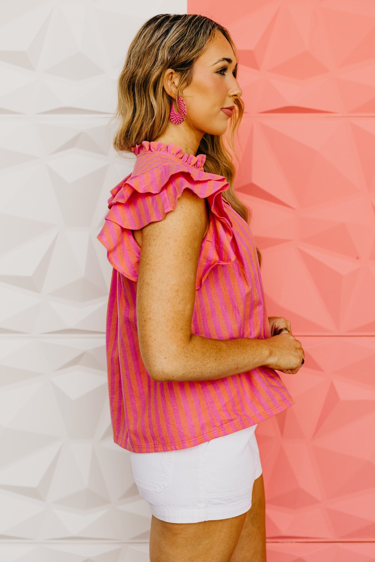 The Kyson Ruffle Sleeve Striped Top