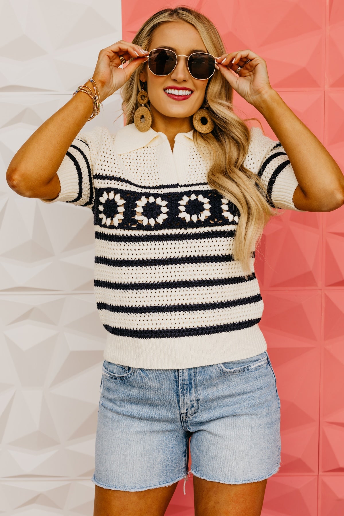 The Arabella Pointelle Sweater Top