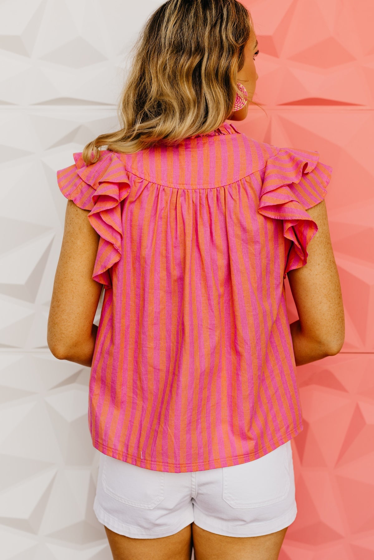 The Kyson Ruffle Sleeve Striped Top