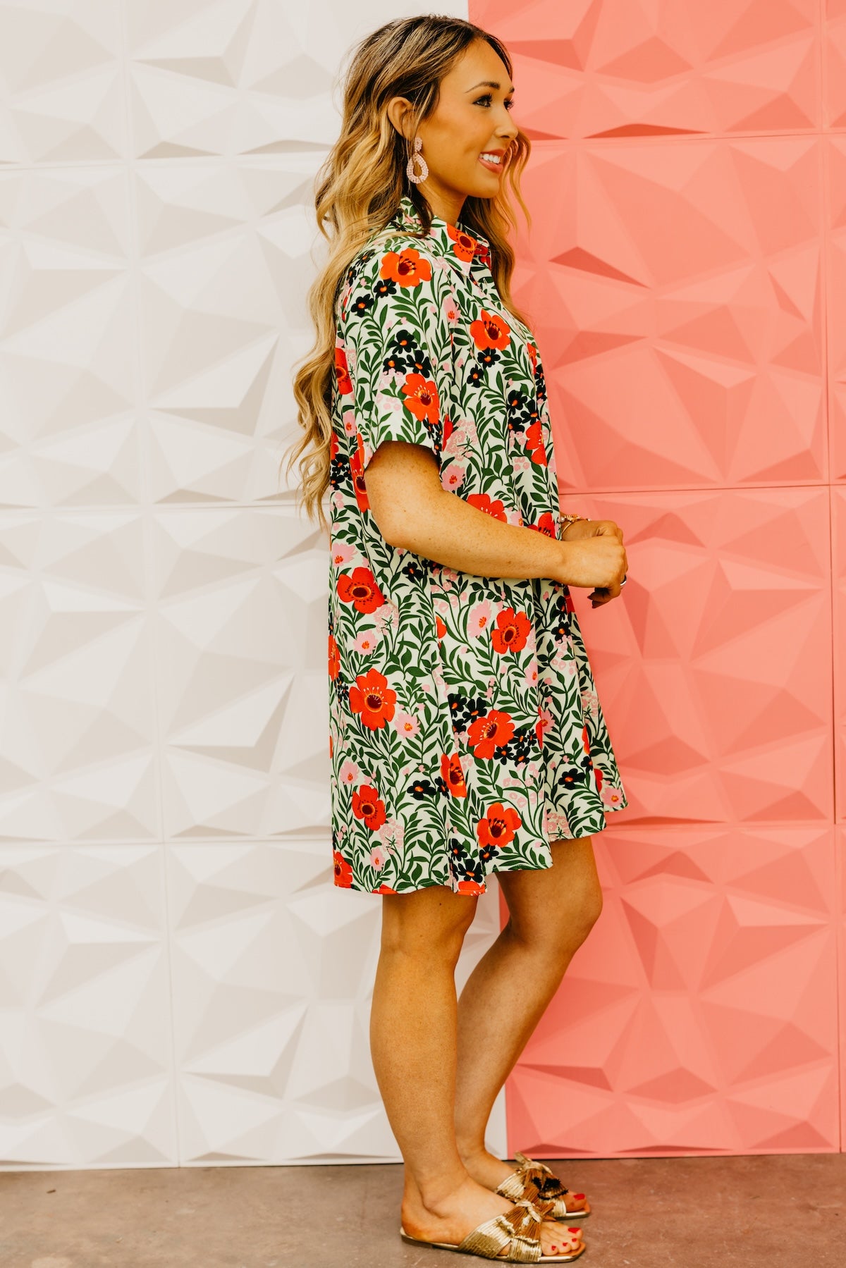 The Daleyza Floral Button Up Mini Dress