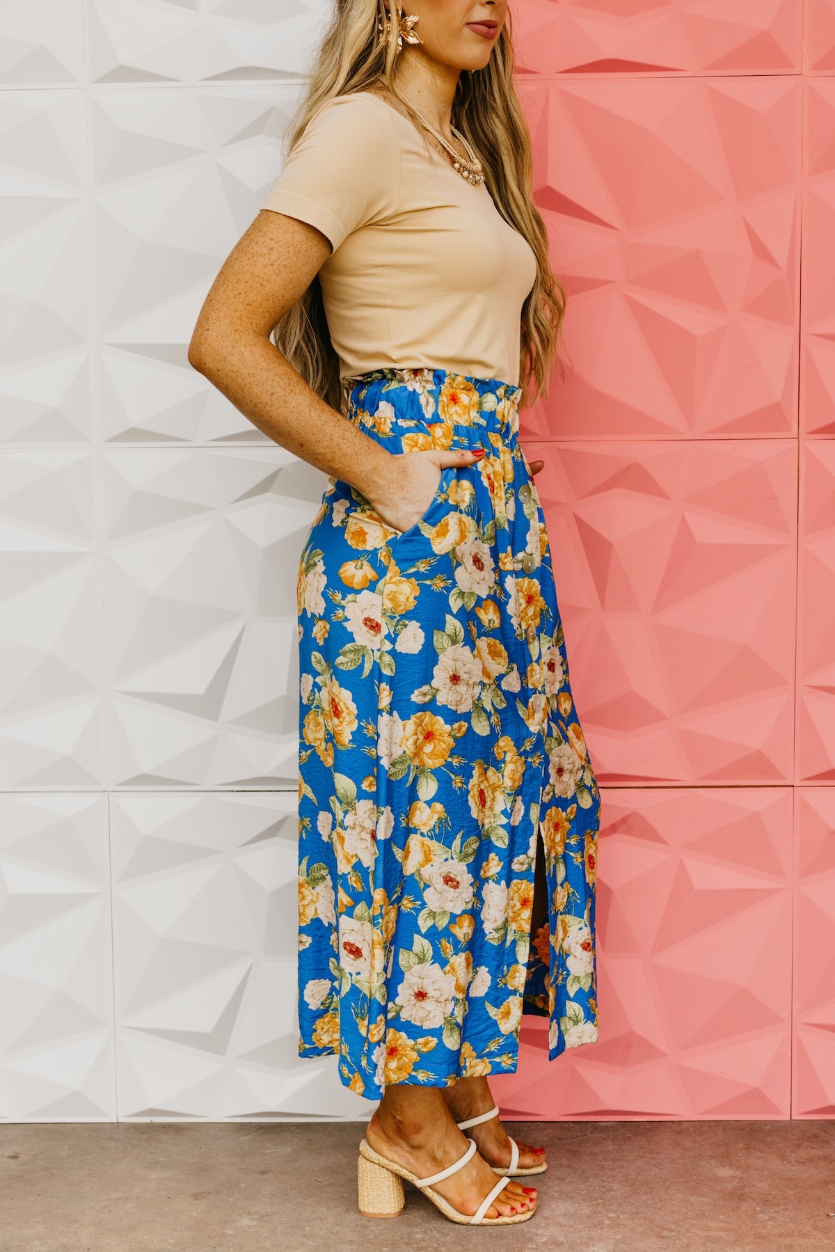 The Valeria Floral Button-Down Skirt