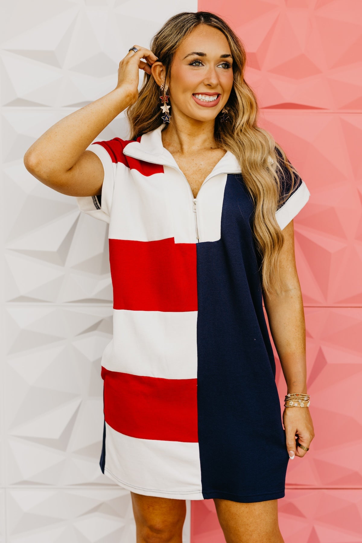 The Christina Flag Color Block Mini Dress