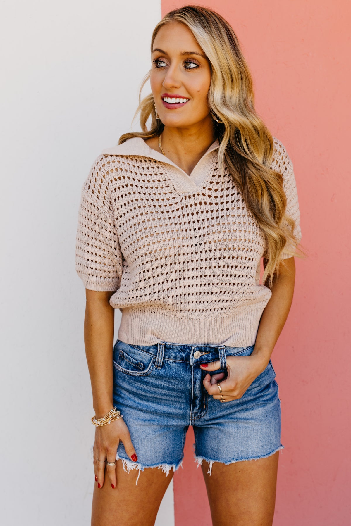 The Lilah Open Knit Sweater Top