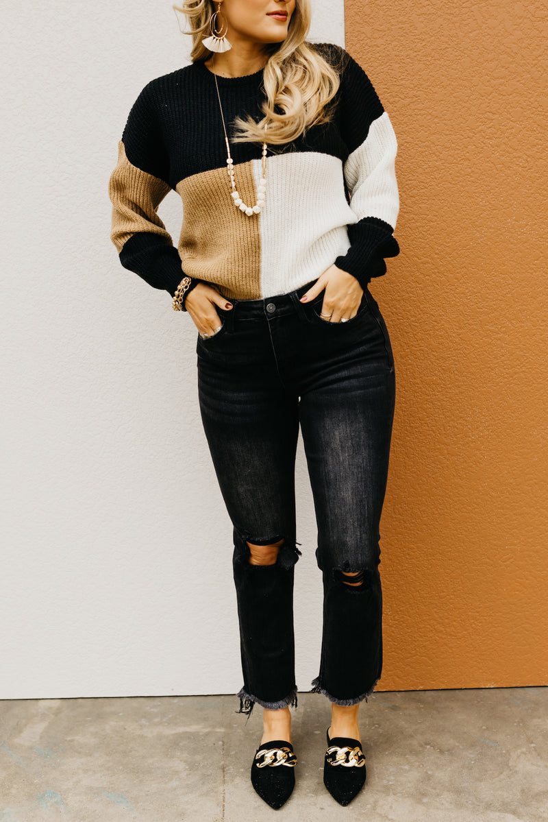 Vervet Denim | The Jeanne Distressed Crop Straight Jeans