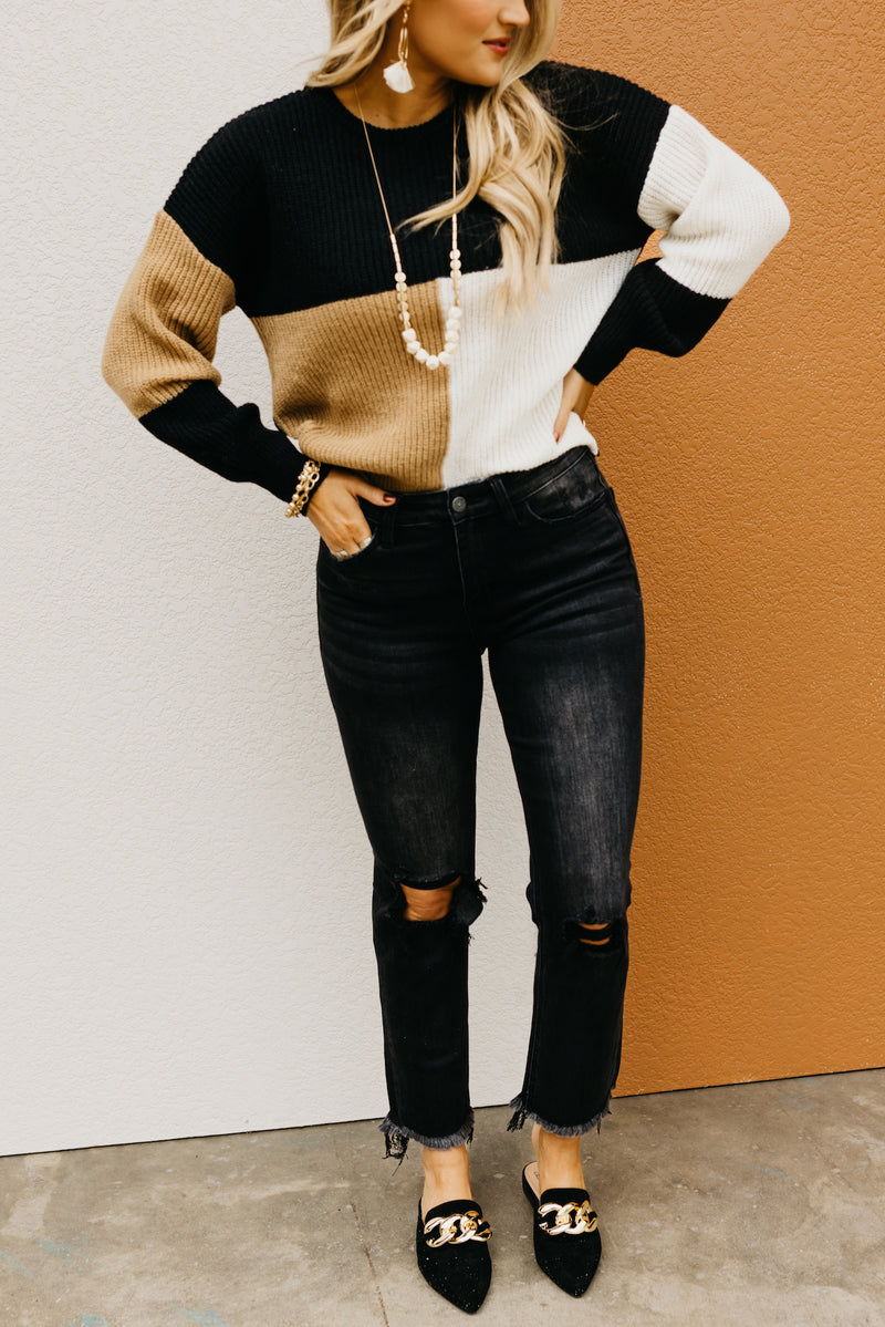 Vervet Denim | The Jeanne Distressed Crop Straight Jeans