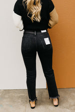 Vervet Denim | The Jeanne Distressed Crop Straight Jeans