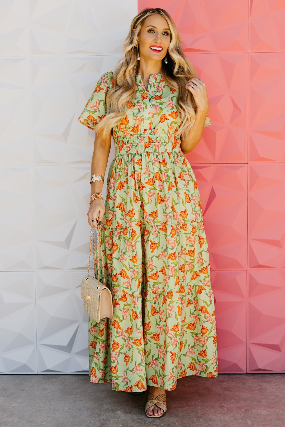 The Janie Woven Floral Maxi Dress