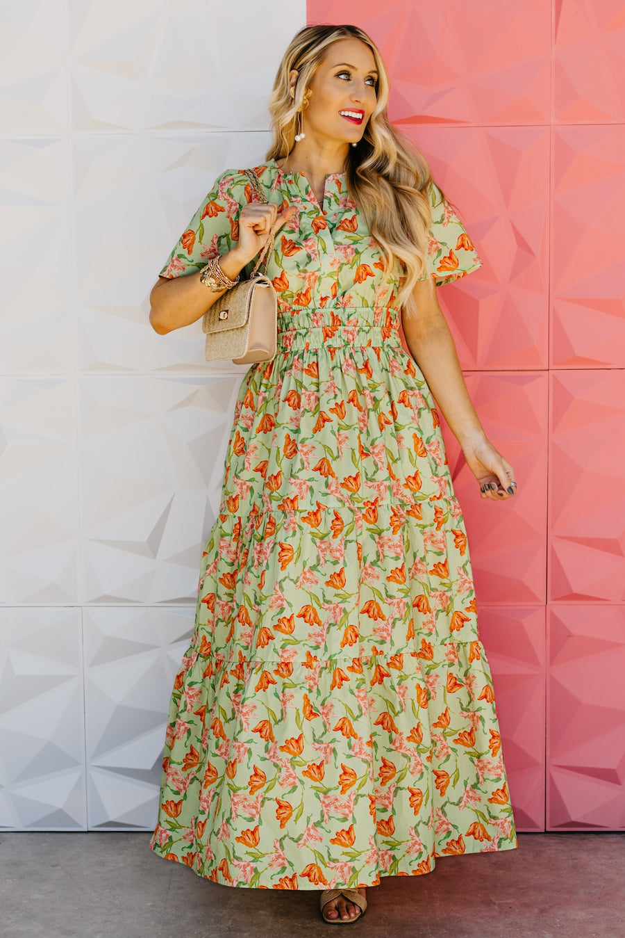 The Janie Woven Floral Maxi Dress