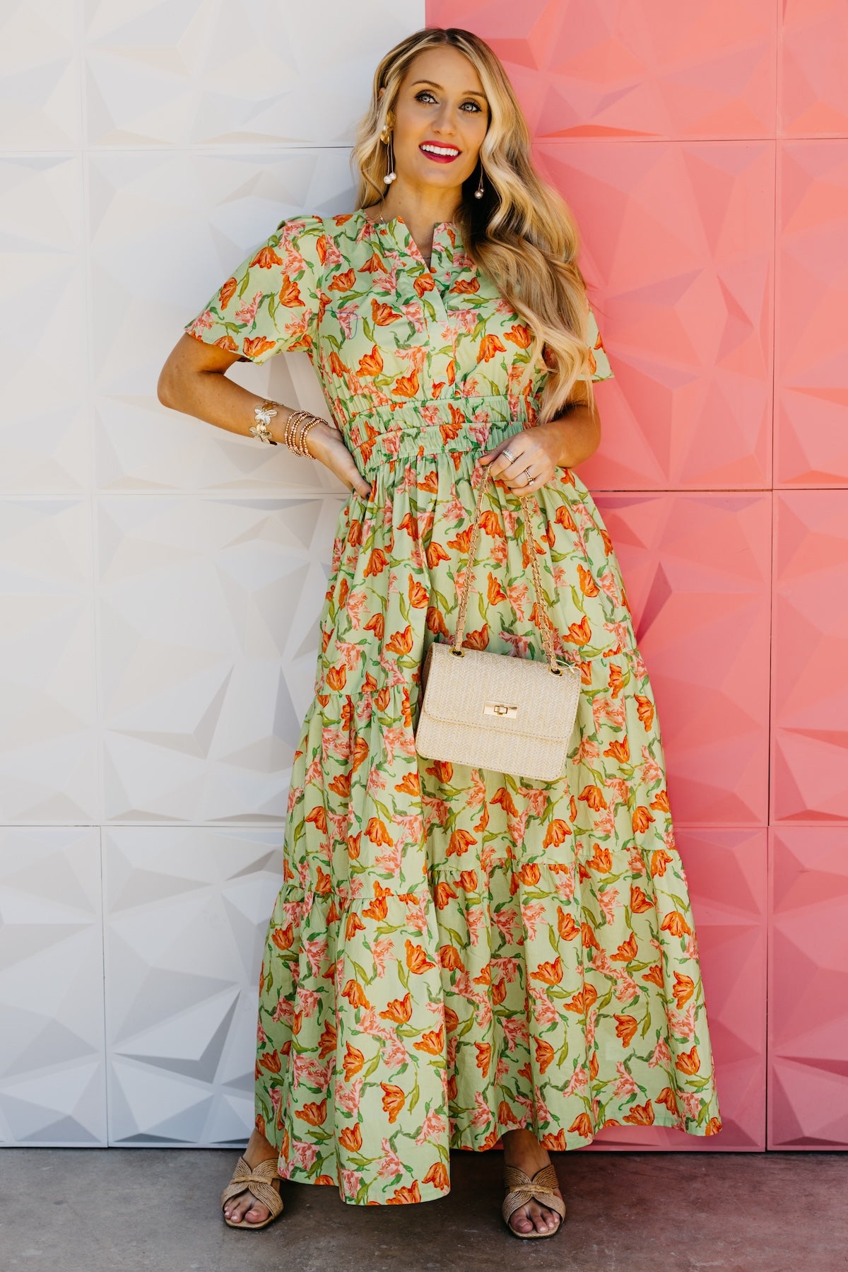 The Janie Woven Floral Maxi Dress