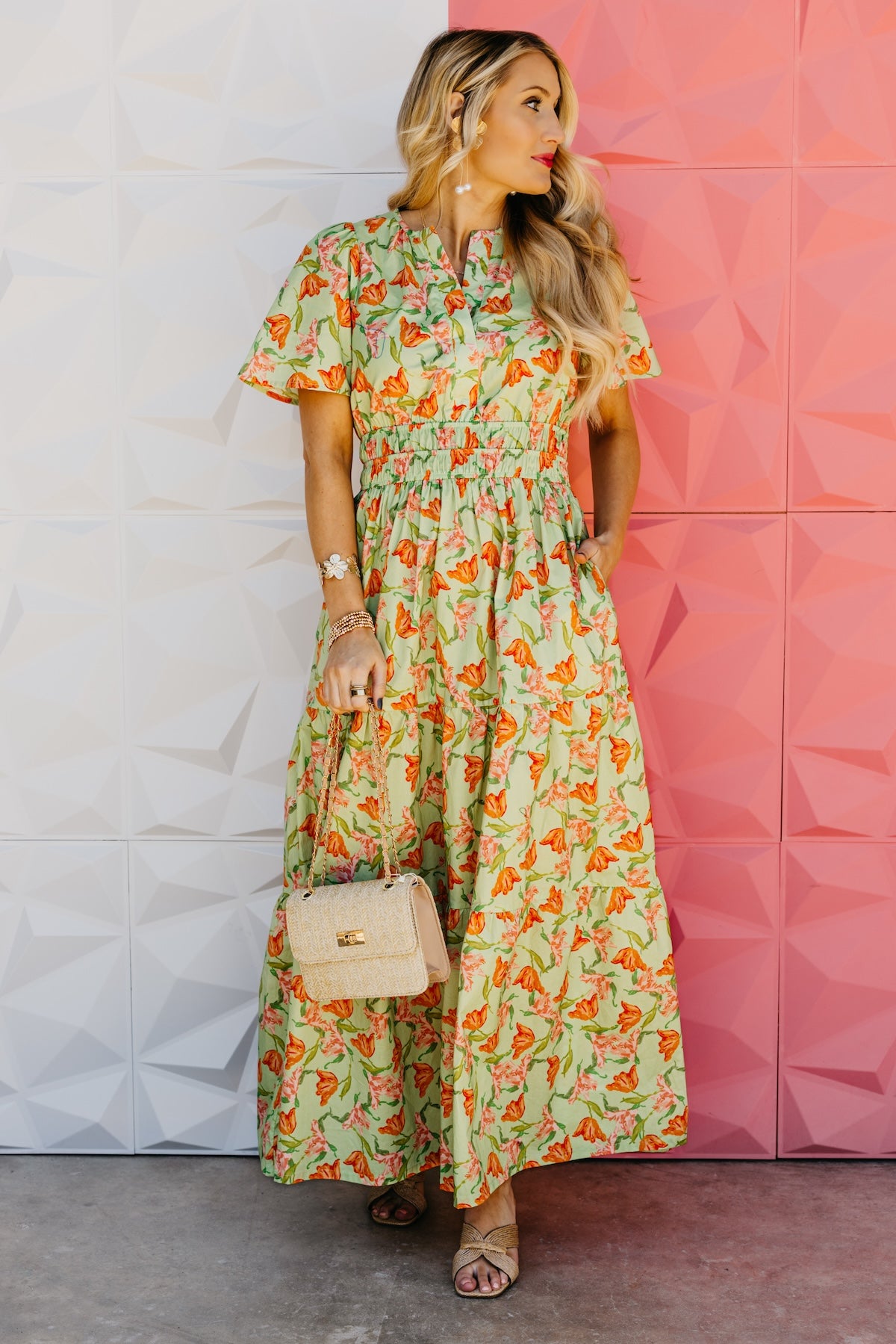 The Janie Woven Floral Maxi Dress