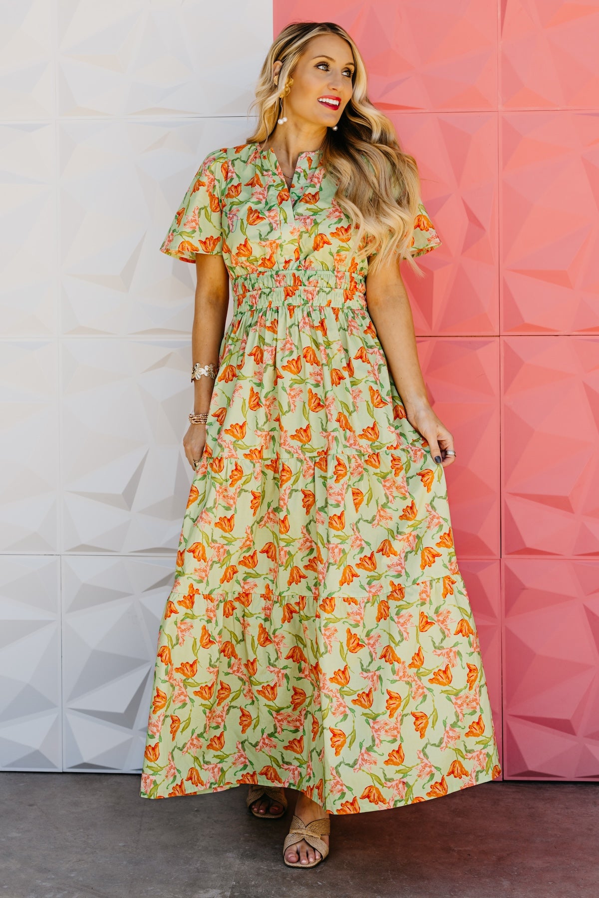 The Janie Woven Floral Maxi Dress
