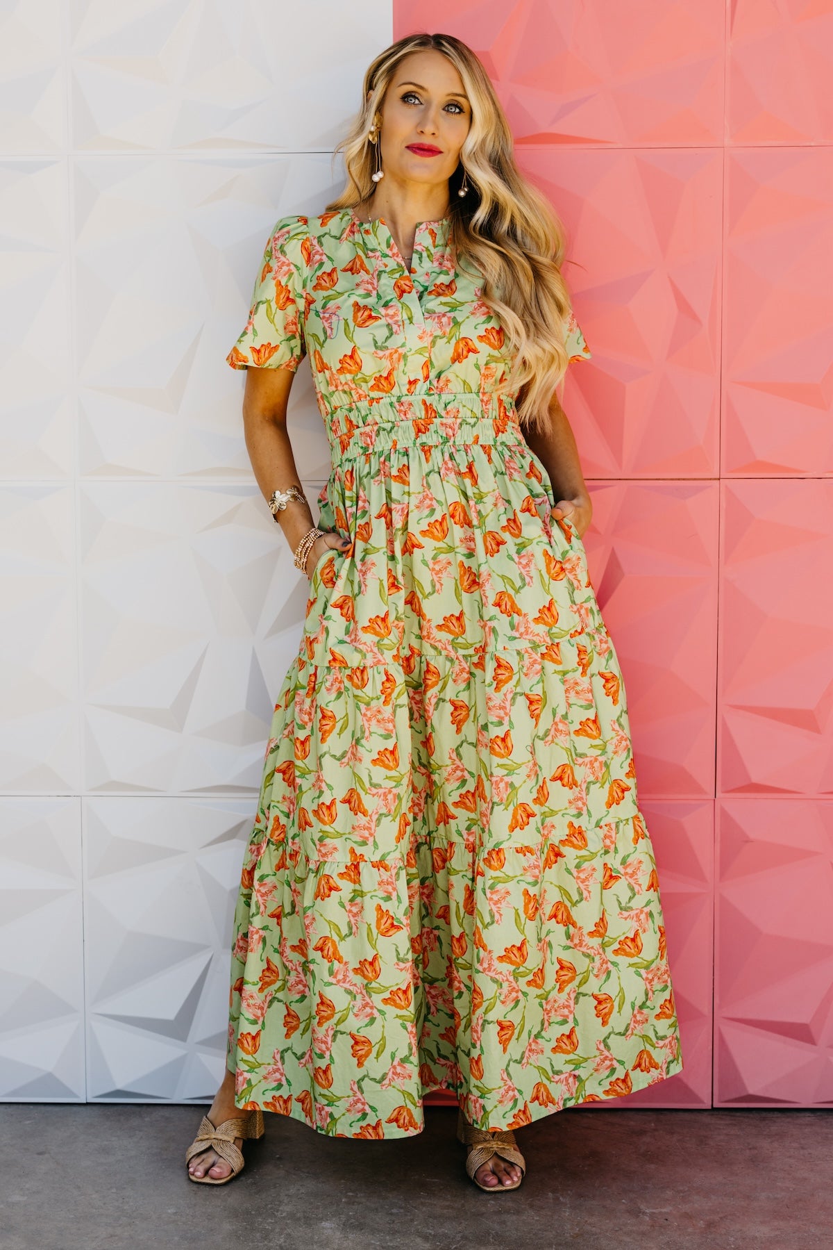 The Janie Woven Floral Maxi Dress