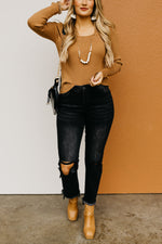 Vervet Denim | The Jeanne Distressed Crop Straight Jeans