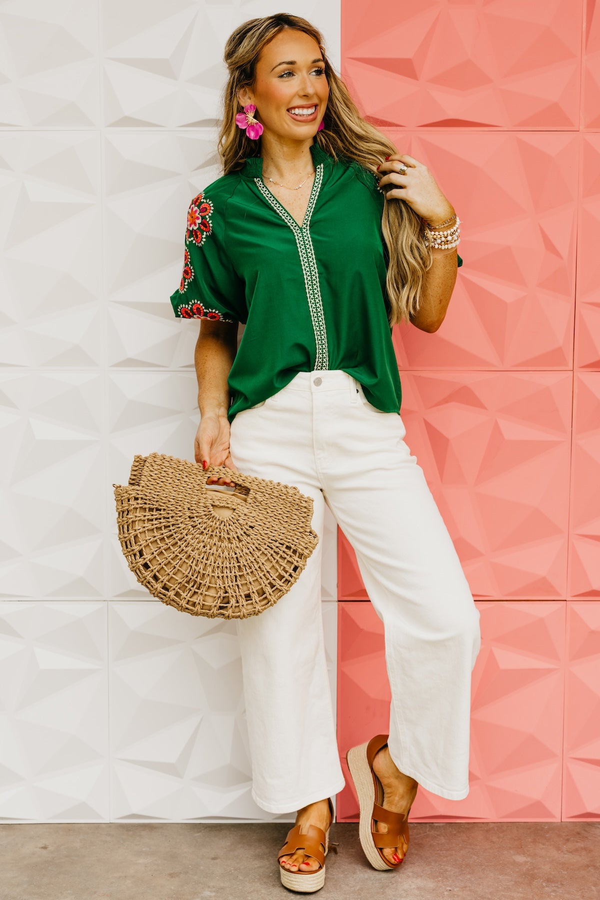 The Trey Embroidered Puff Sleeve Top