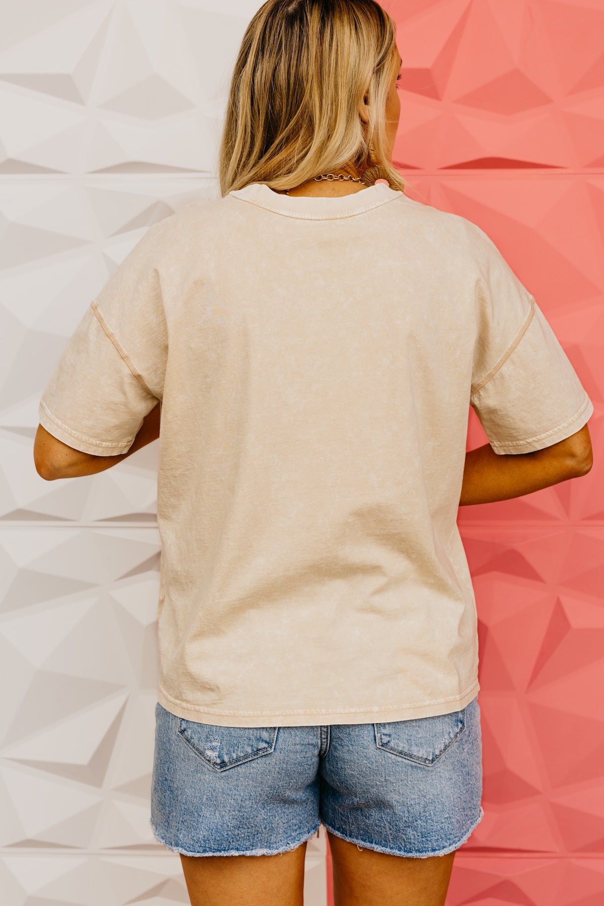 The Good Vibes Mineral Wash Embroidered Tee