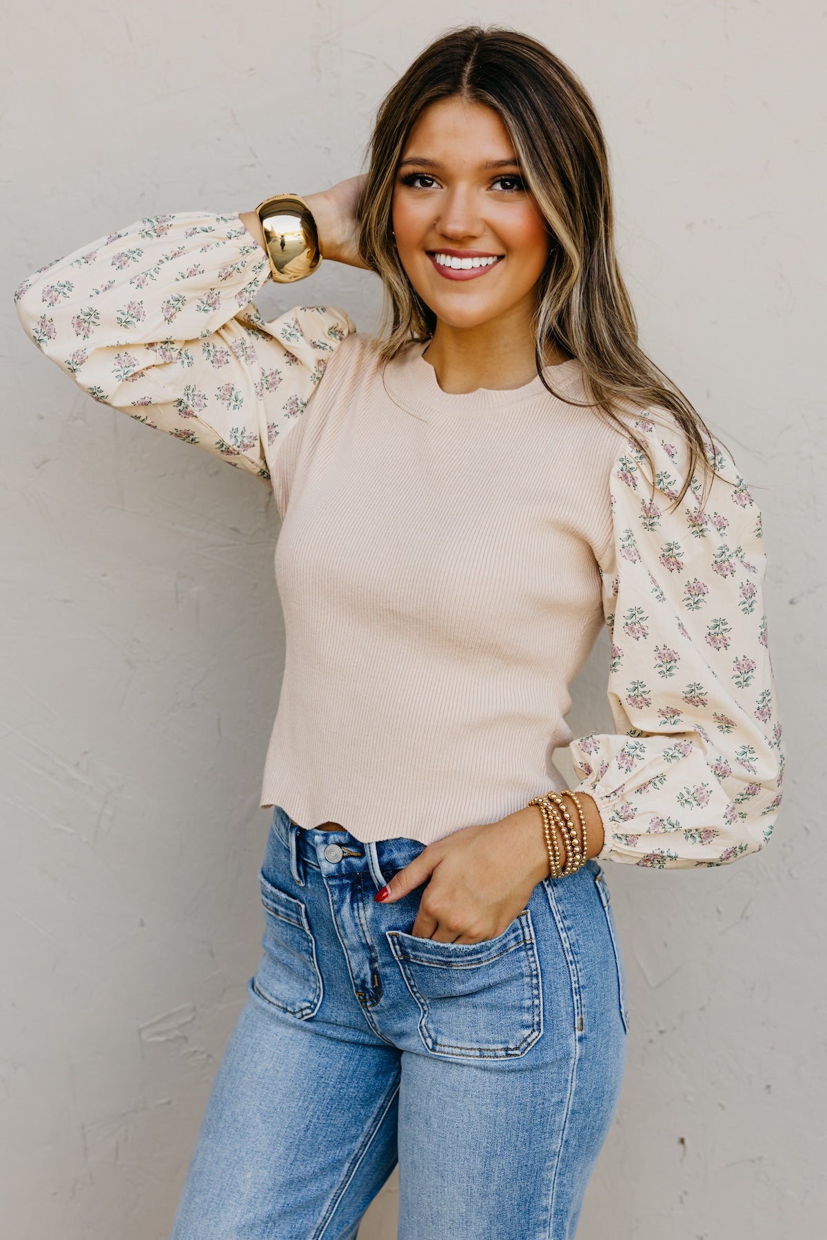The Rory Scalloped Floral Sweater