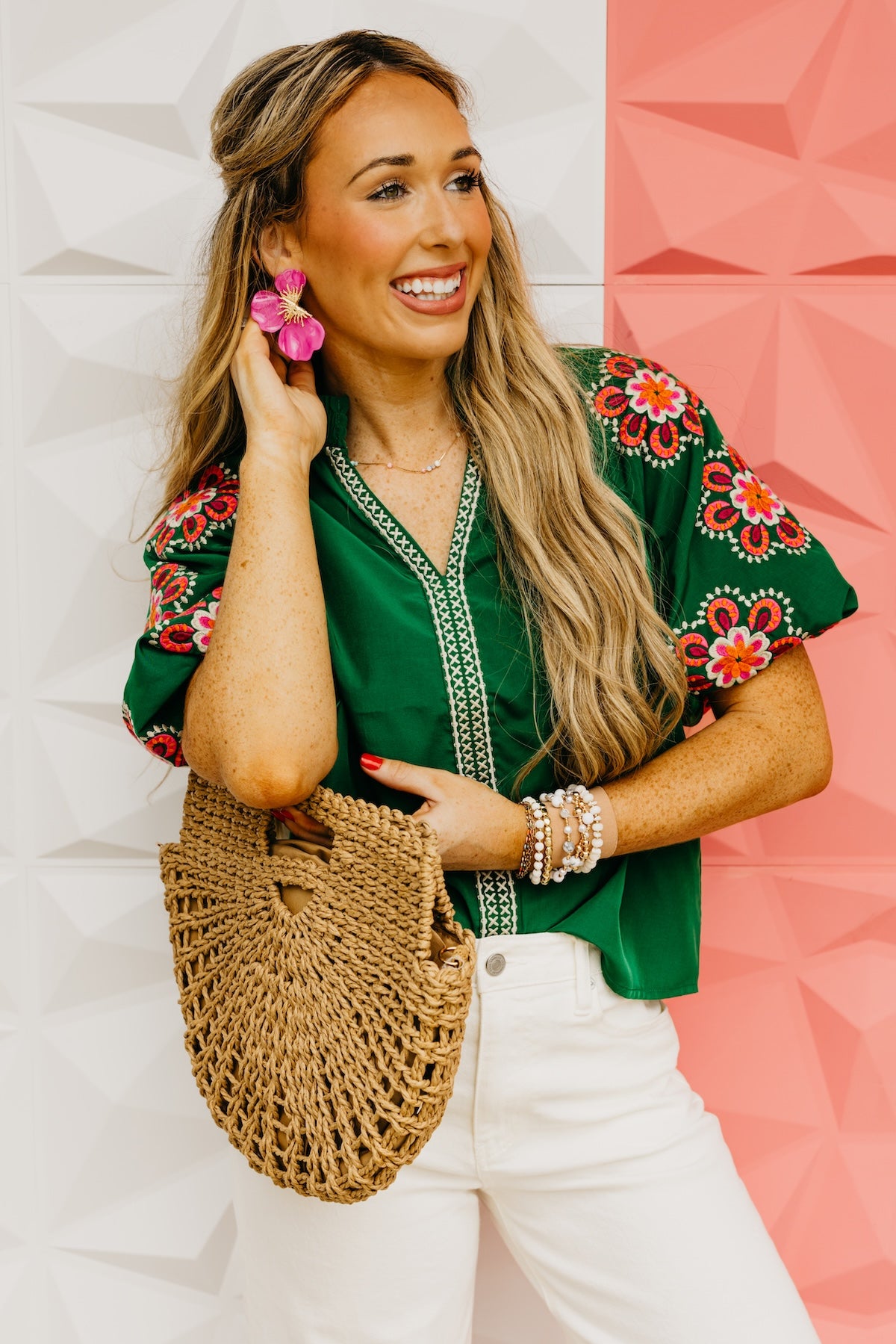 The Trey Embroidered Puff Sleeve Top