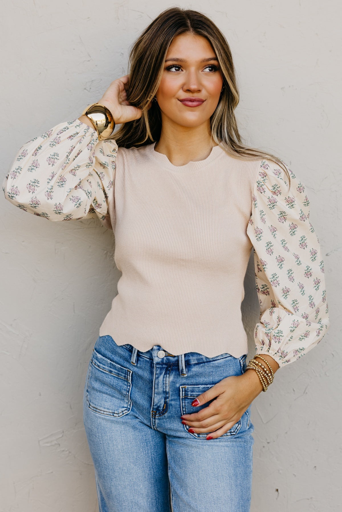 The Rory Scalloped Floral Sweater