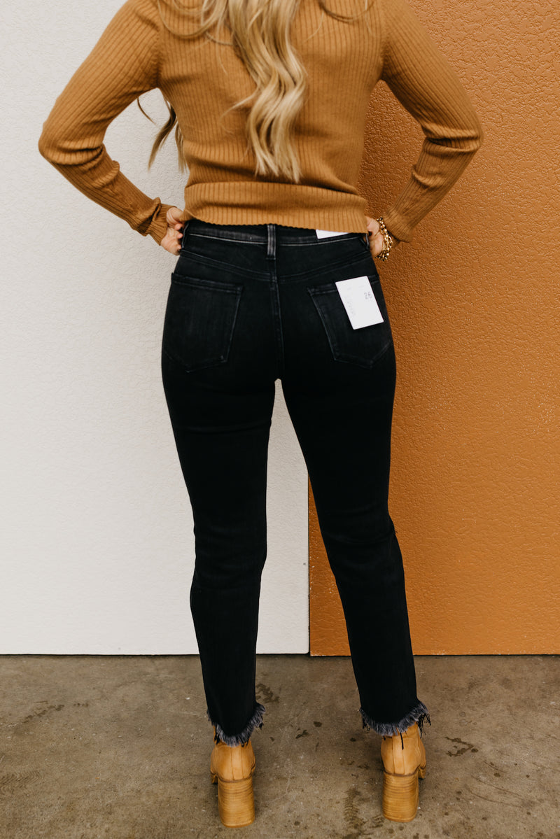 Vervet Denim | The Jeanne Distressed Crop Straight Jeans