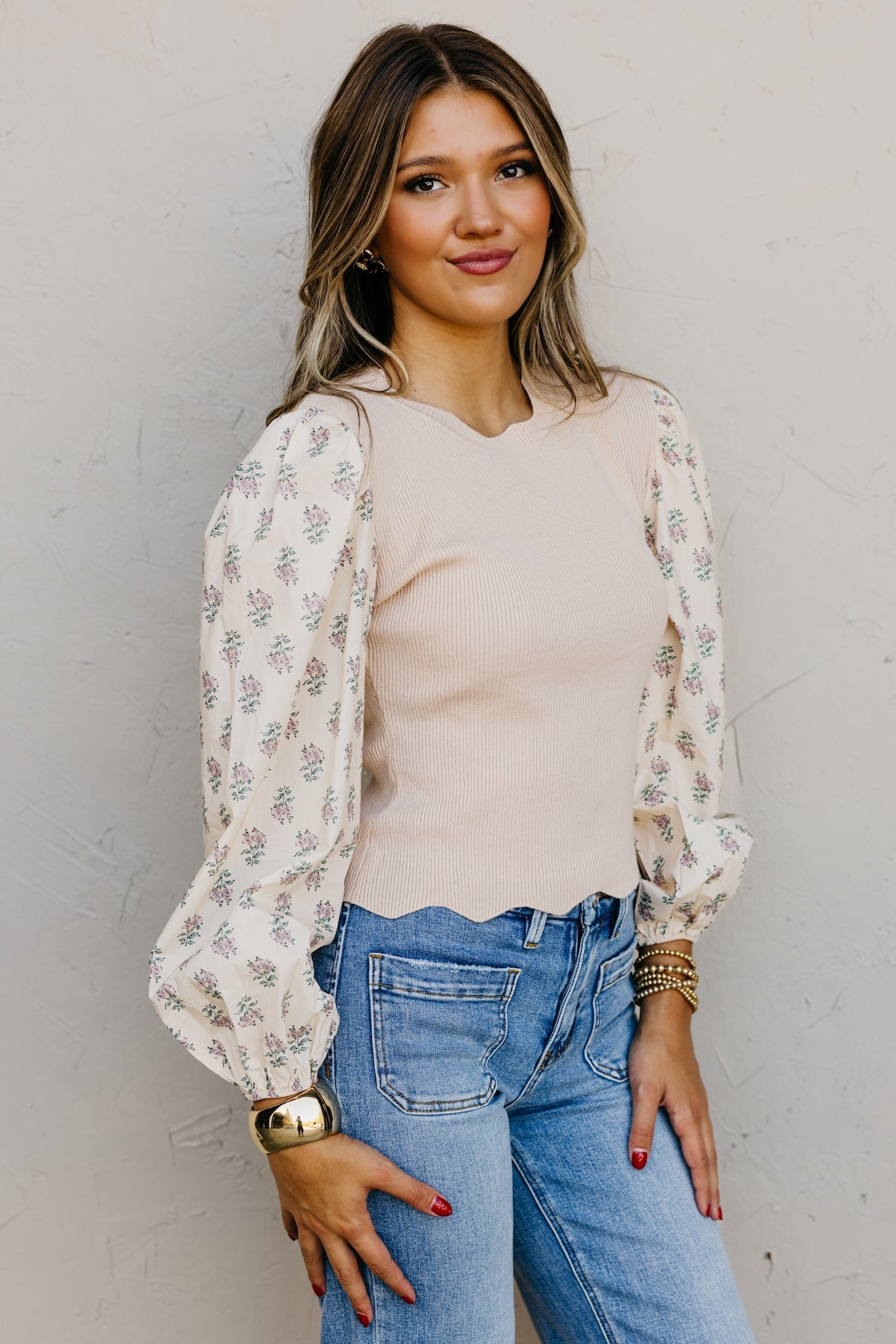 The Rory Scalloped Floral Sweater