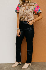 The Alaia Vegan Leather Straight Leg Pants