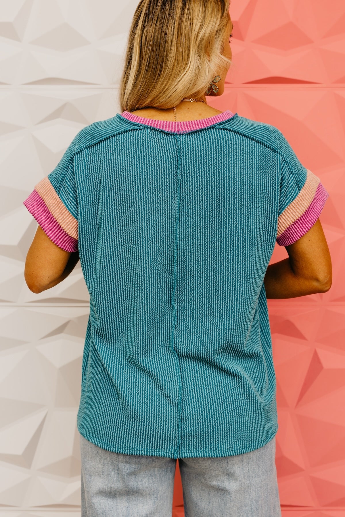 The Cadence Ribbed Color Block Top