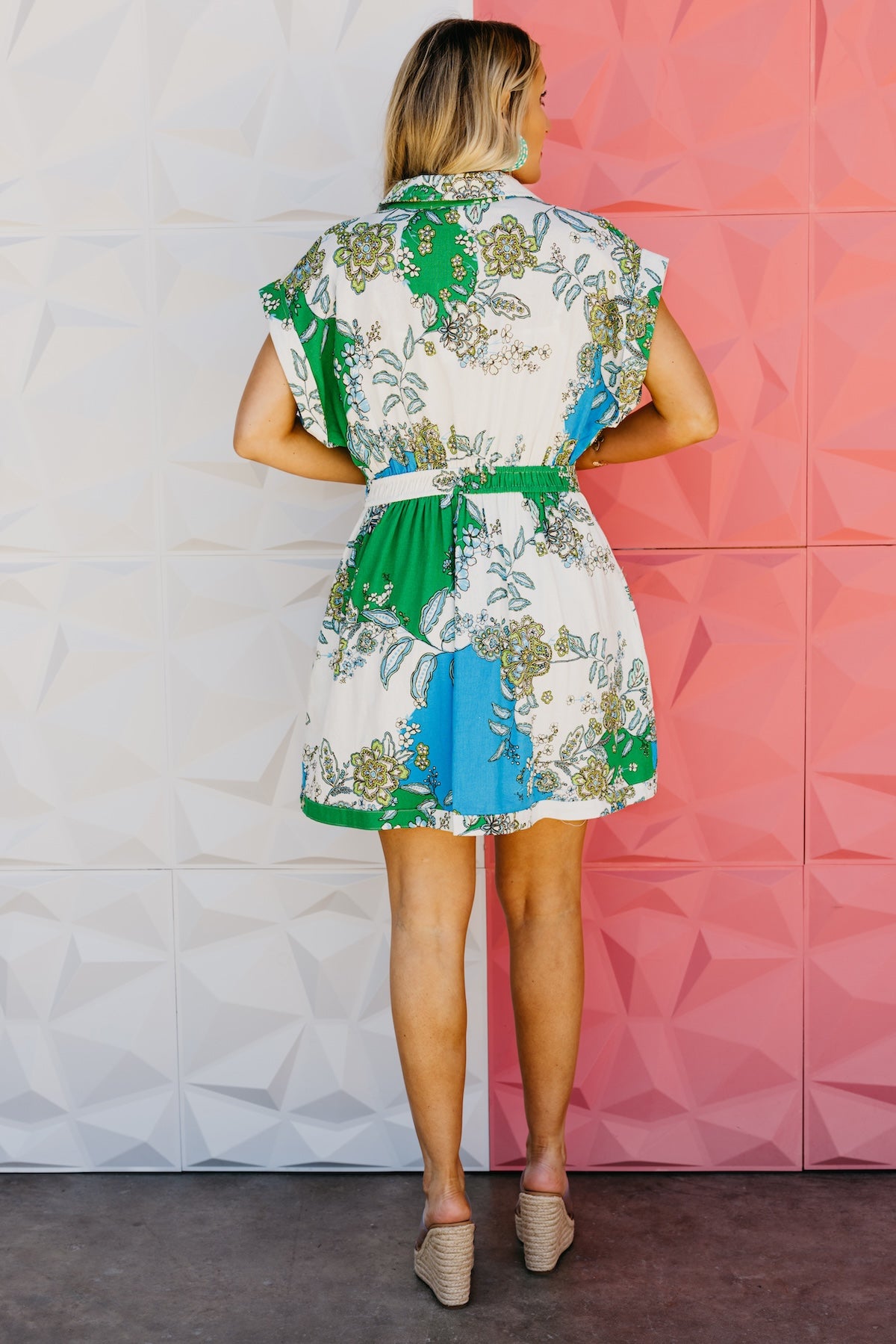 The Helena Pleated Waist Mini Dress